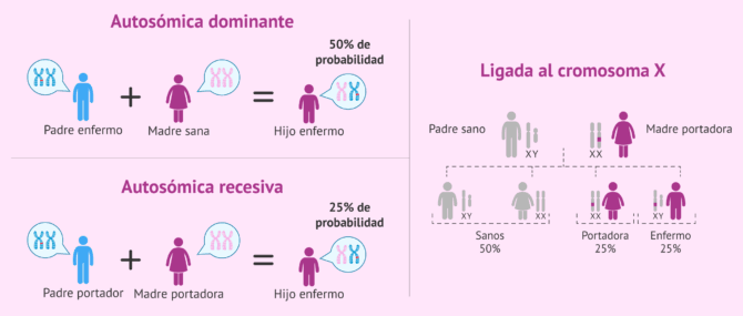 Imagen: Patrones de herencia de la retinosis pigmentaria