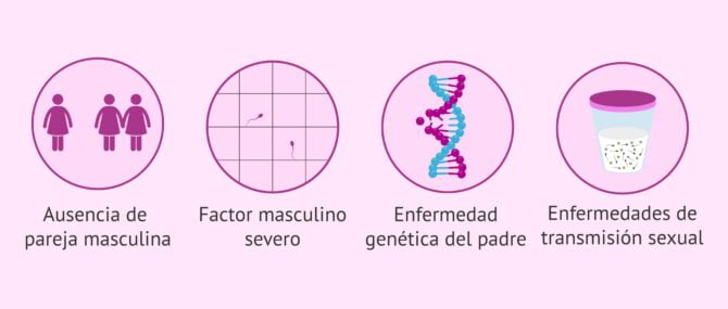 Imagen: Indicaciones de la inseminación artificial con esperma de donante