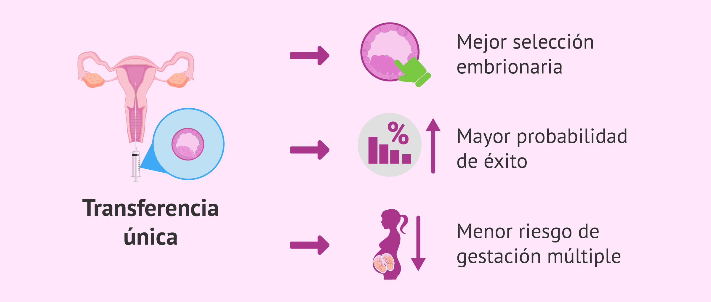 Imagen: Beneficios de transferir un único embrión